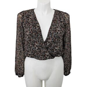 Japna V-neck, long sleeves wrap-style front sz M